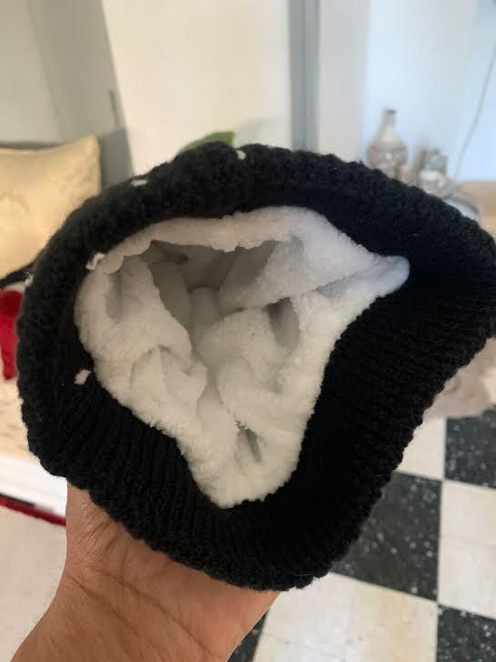 Bonnet chaud avec doublure blanc polaire Vêtements