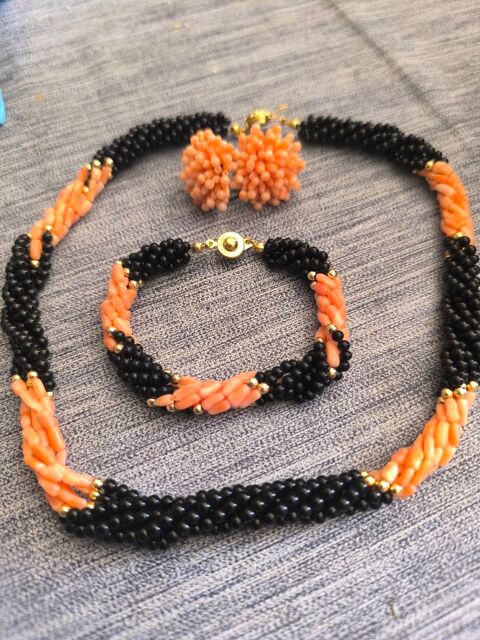 Parure onyx corail  150 Seix (09)