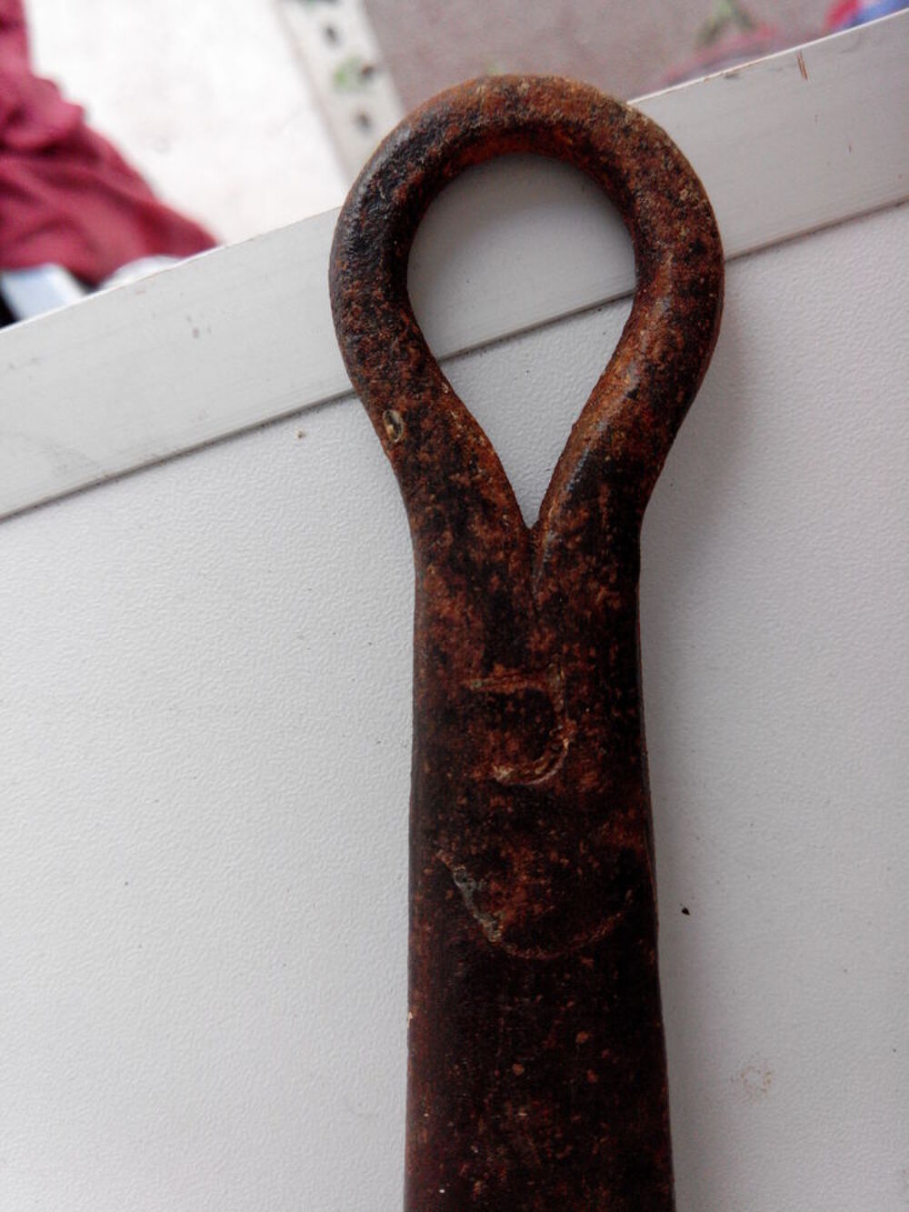 ANCIENNE CASSEROLE CUIVRE ET FER FORGE 