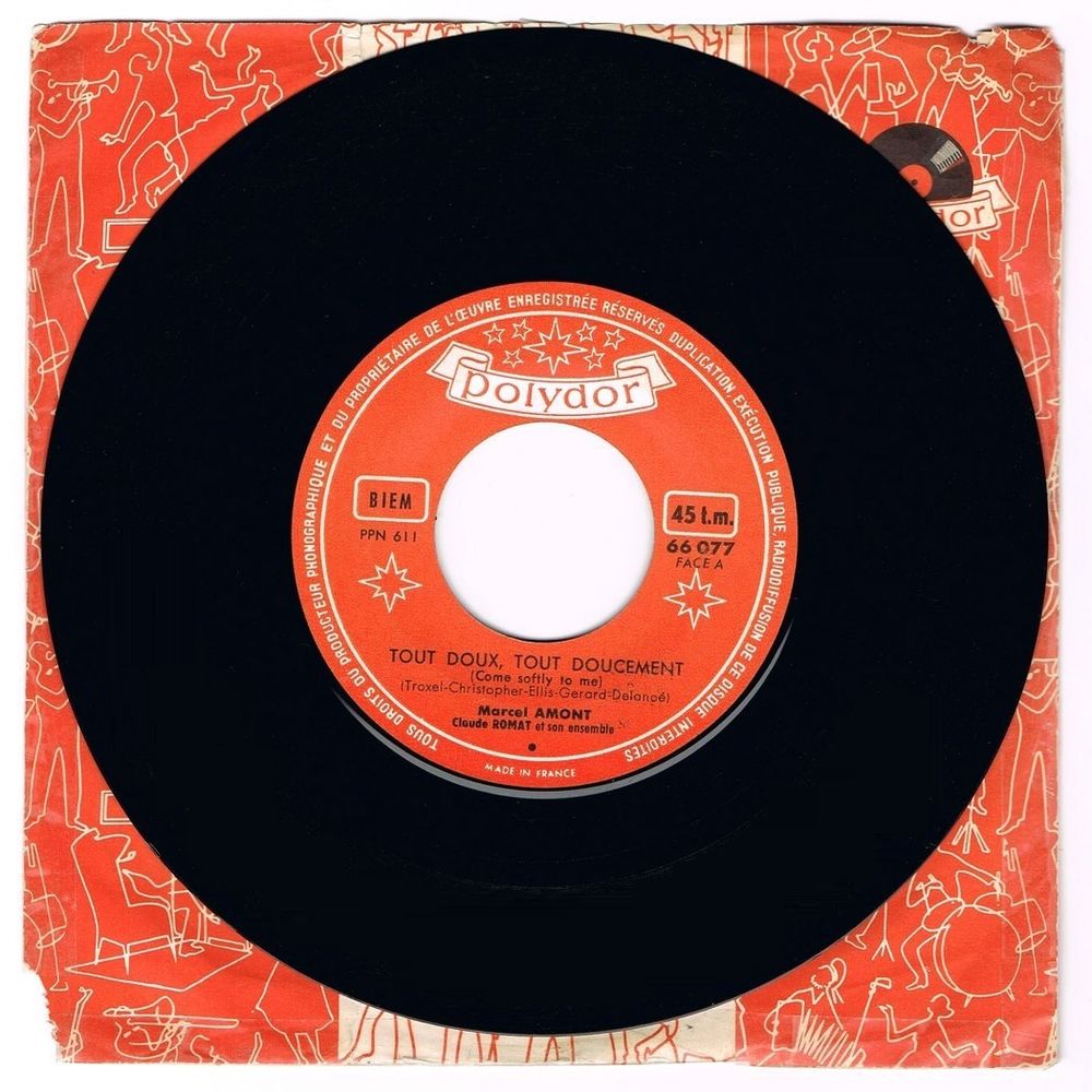 MARCEL AMONT-45t JUKE-BOX-TOUT DOUX TOUT DOUCEMENT-BIEM 1959 CD et vinyles