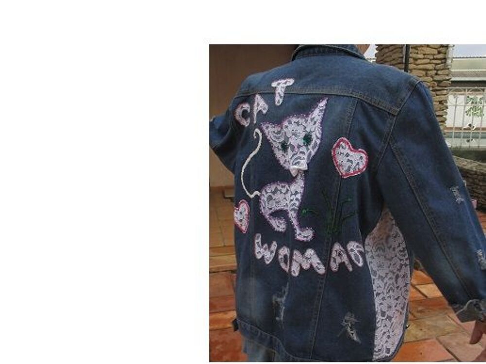 BLOUSON JEANS FEMME CUSTOMISE Vêtements