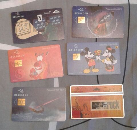 lot de 6 cartes t�l�phonique Belgacom  18 euros 18 Cramont (80)