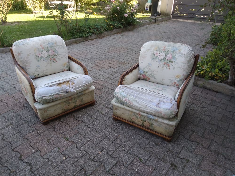 Salon bois tissu vintage Meubles