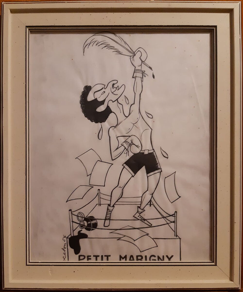Jean-Louis BARRAULT par Andr&eacute; LEBON - dessin original encadr 