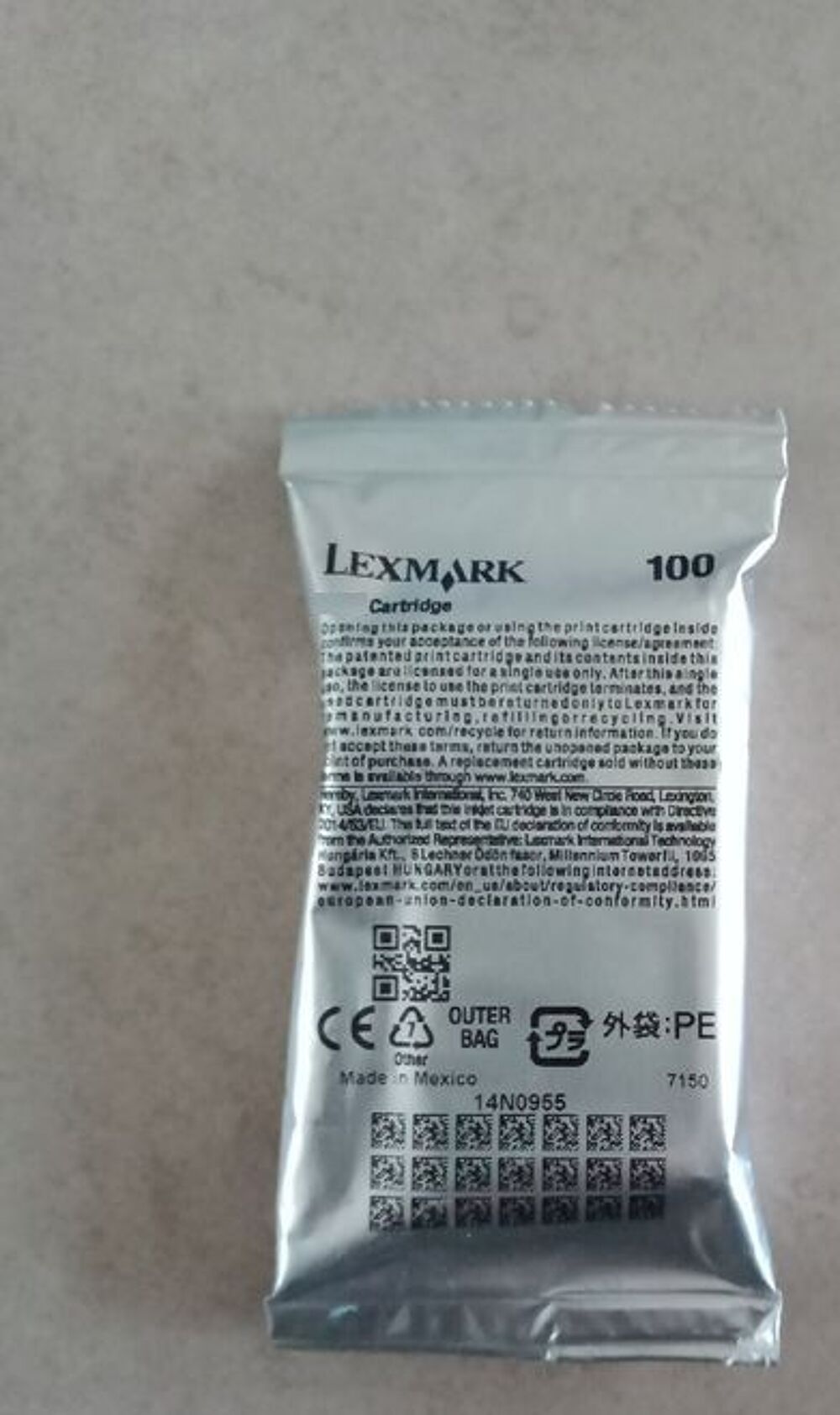cartouche d'encre Lexmark 100 jaune Matériel informatique