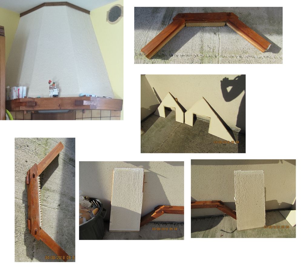 poutre ch&ecirc;ne pour habillage de hotte de cuisine angle ou aut Bricolage