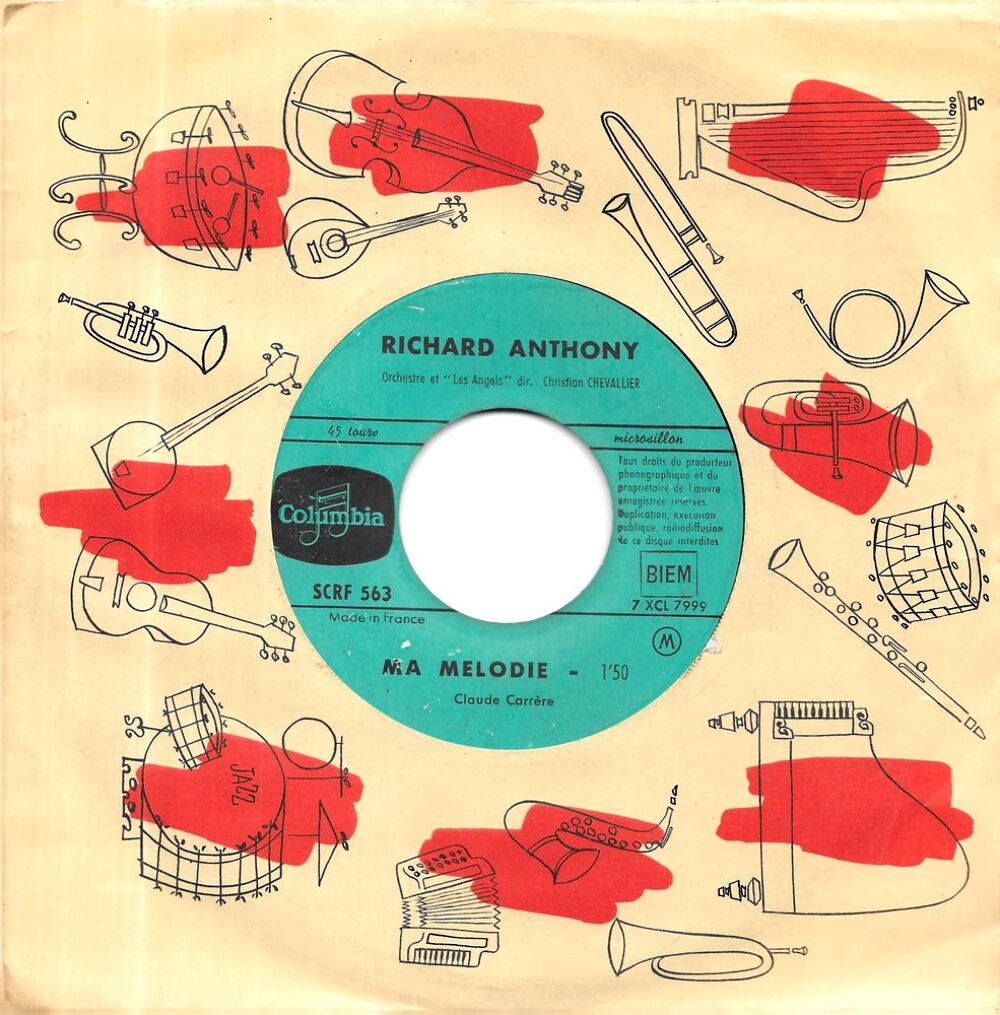 Richard Anthony : Twist Time / Ma M&eacute;lodie [Vinyle 45 tours] CD et vinyles