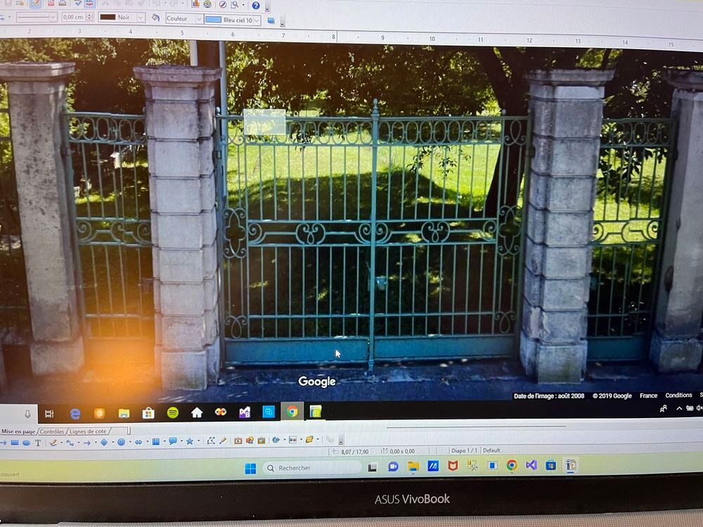 SUPERBE PORTAIL ANCIEN EN FER PLEIN FORGE POUR PROPRIETE Jardin