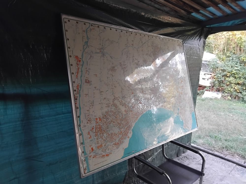 Grand plan murale vintage de Nice ancien mobilier urbain . 