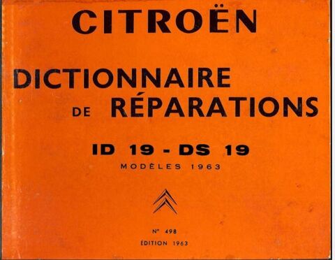 Manuels de rparation Citron DS 19  1956  1964 15 Lille (59)