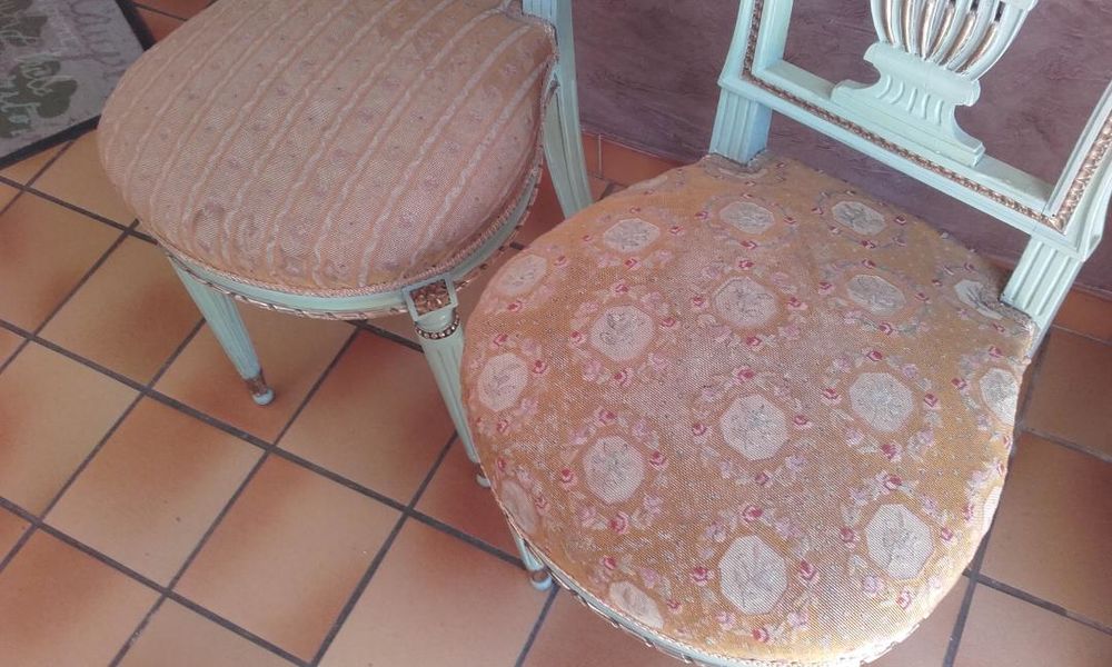 Lot 2 chaises style Napol&eacute;on Empire Meubles