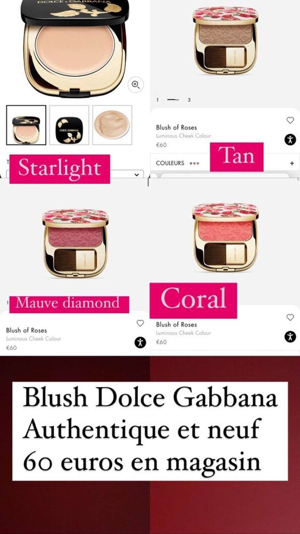 blush et rouge &agrave; l&egrave;vre Neuf et authentique 