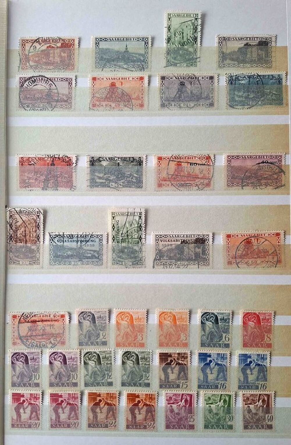 S&eacute;rie de timbres de collection de Sarre 