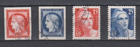 FRANCE N 830  833 = 4 TIMBRES OBLITERES DE 1949     3 Le Coudray-Montceaux (91)