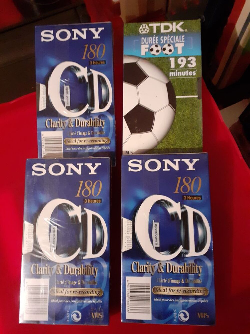 4 CASSETTES VHS VIERGES NEUVES SONY ET TDK DVD et blu-ray