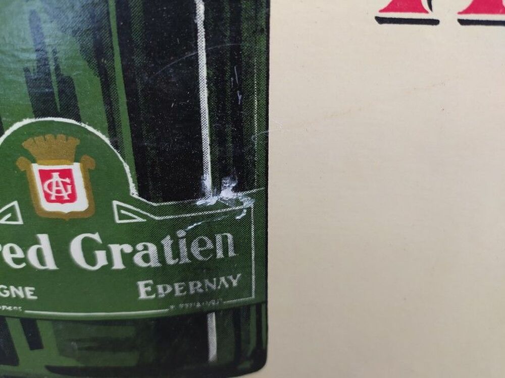 Ancien Carton Publicitaire Champagne Alfred Gratien &Eacute;pernay
