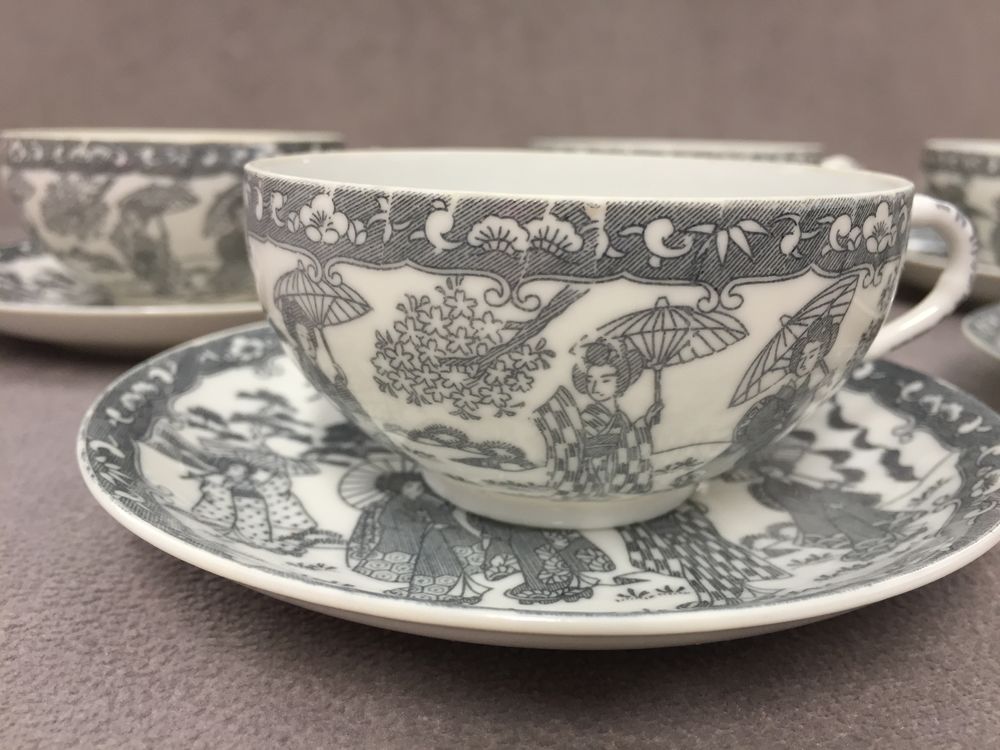 Service &agrave; Caf&eacute; Th&eacute; Chocolat Porcelaine Fine Japon 1950 Décoration