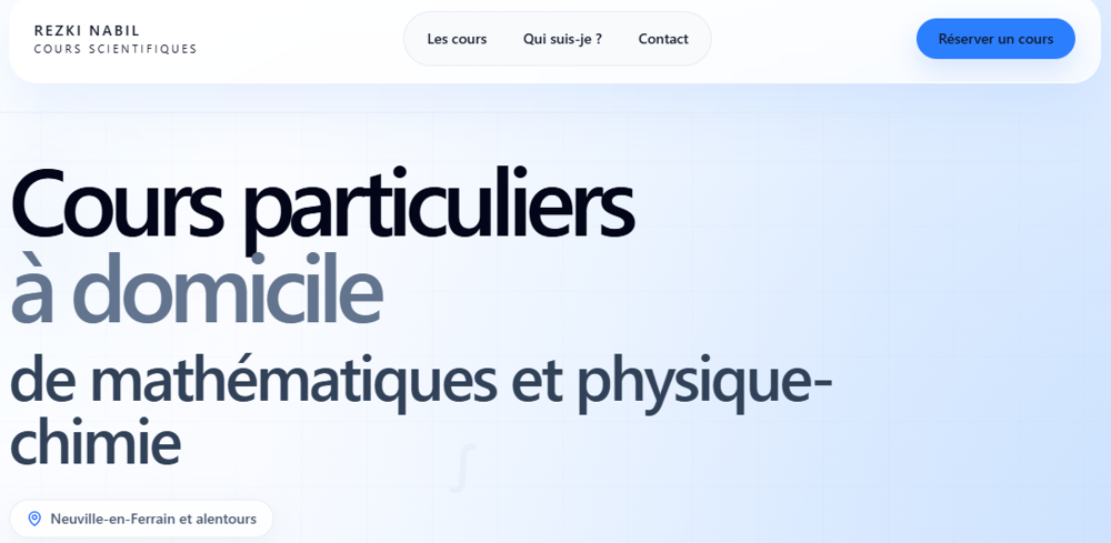   Cours de mathématiques, physique-chimie.  