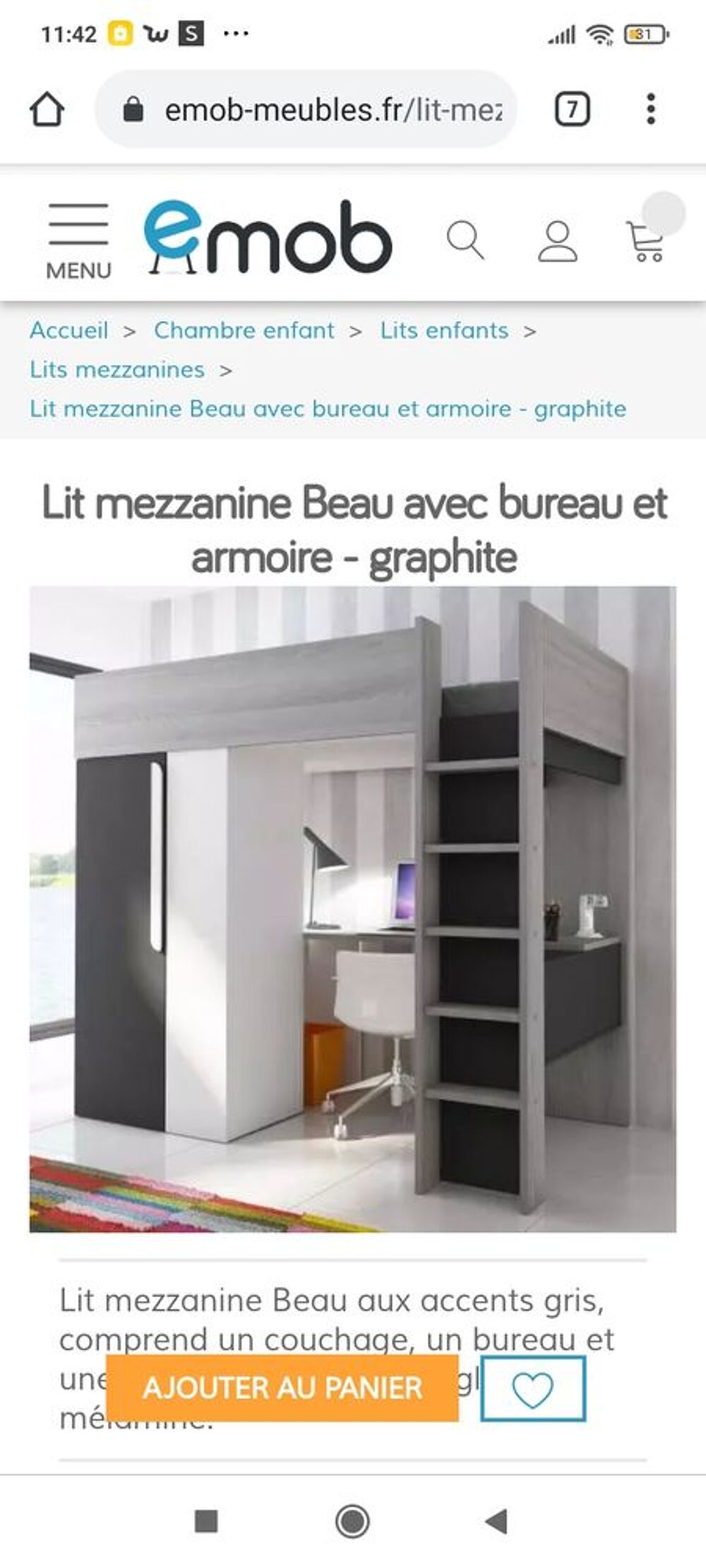 Mezzanine,lit superpos&eacute; Meubles
