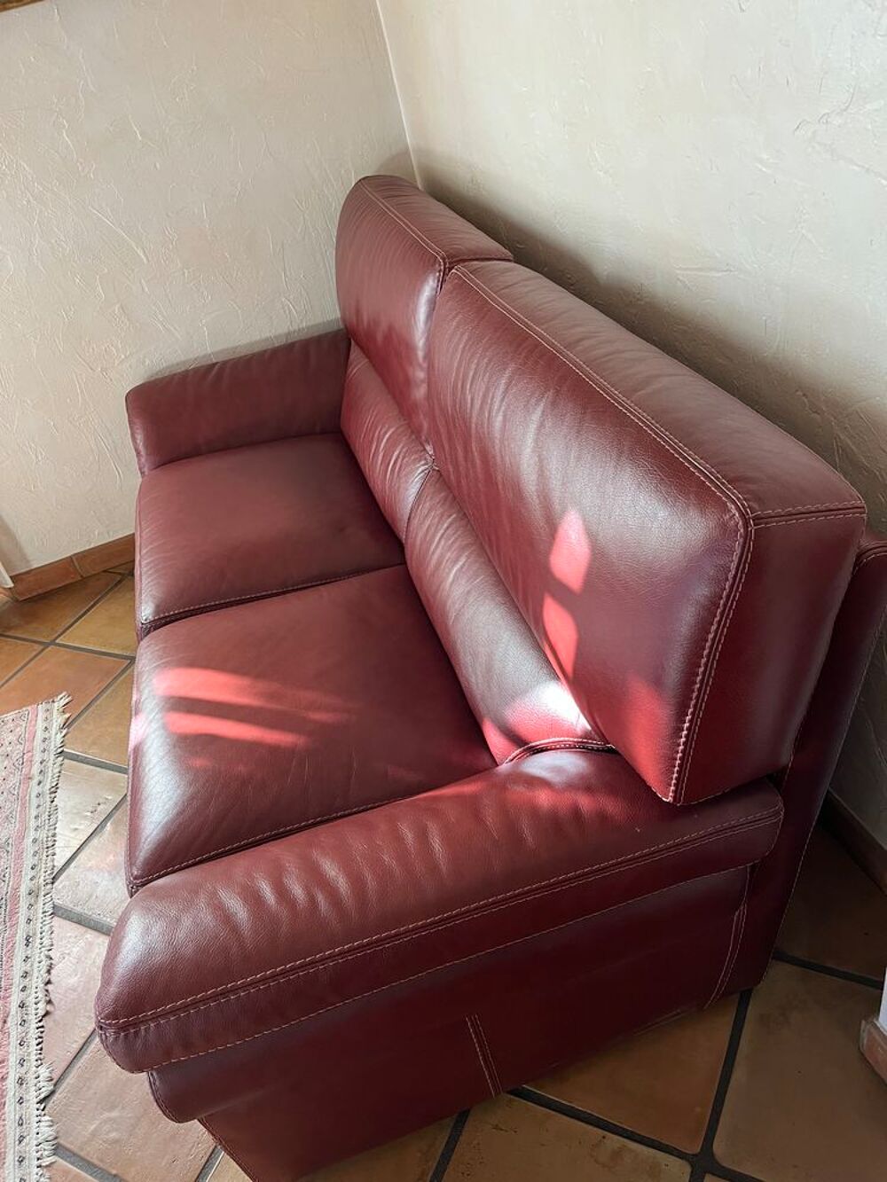 canap&eacute;, 2,3 places cuir v&eacute;ritable buffle Meubles