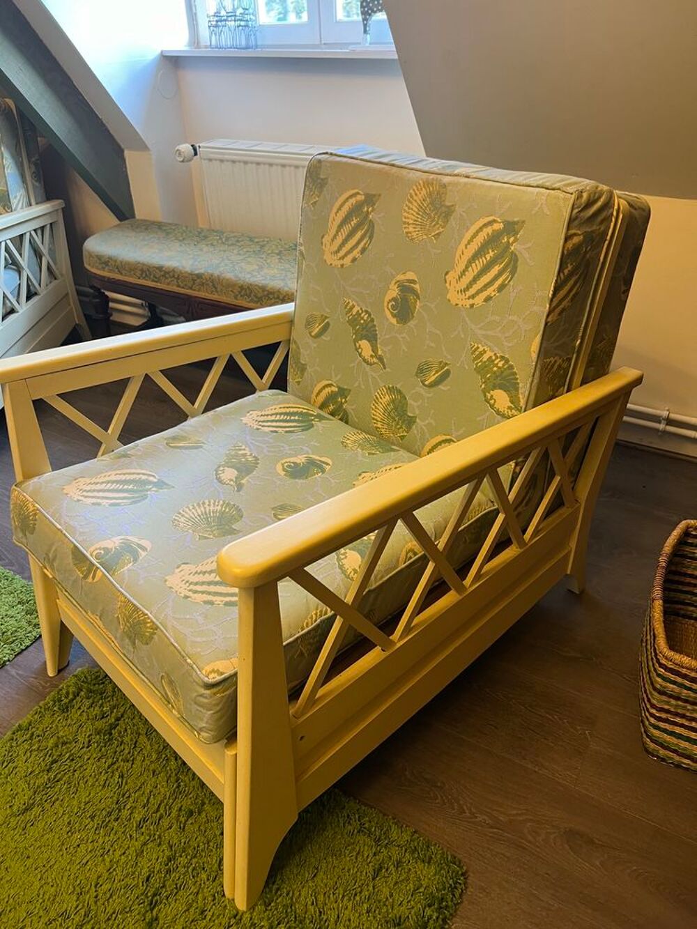 2 fauteuils style c&ocirc;tier / bord de mer, ann&eacute;es 1980 Meubles