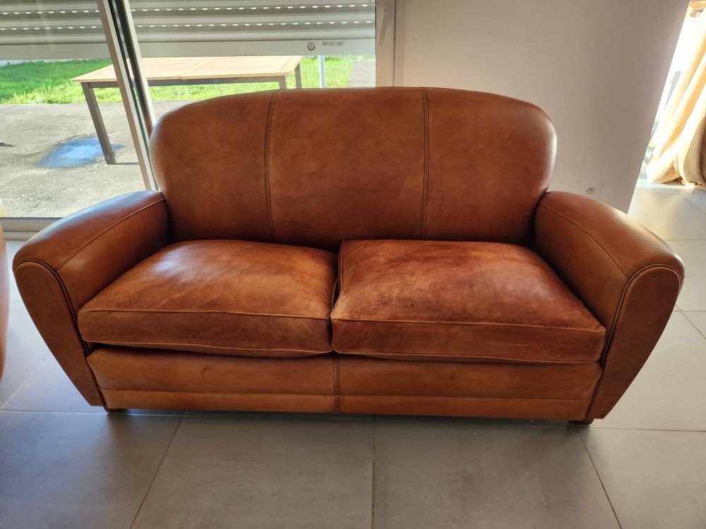 2 fauteuils + 1 canap&eacute; Club Meubles