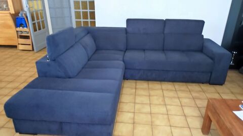 Canap� d'angle convertible velours bleu encore sous garantie 800 Saint-Romain-de-Benet (17)
