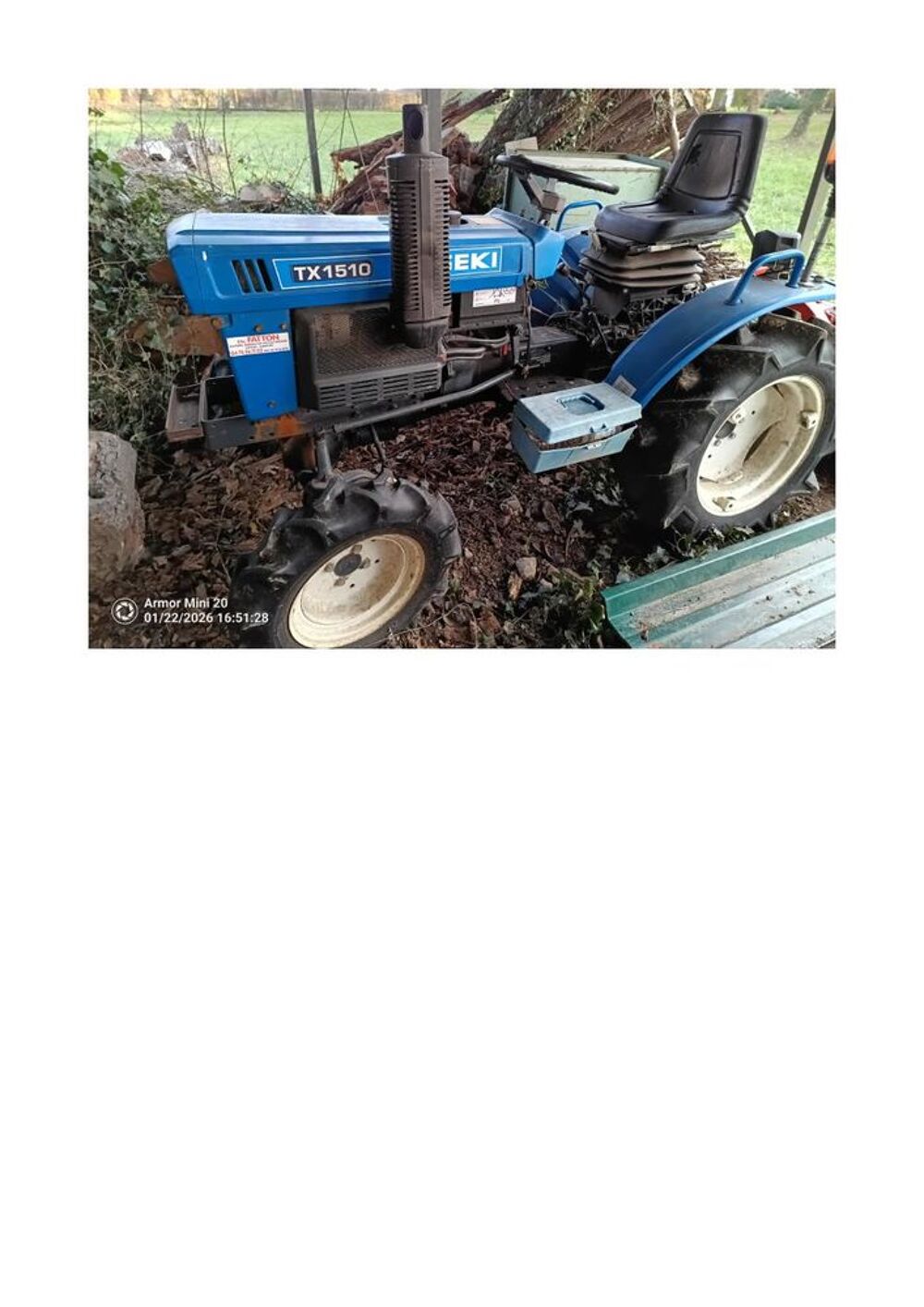 Microtracteur ISEKI TX 1510 Jardin