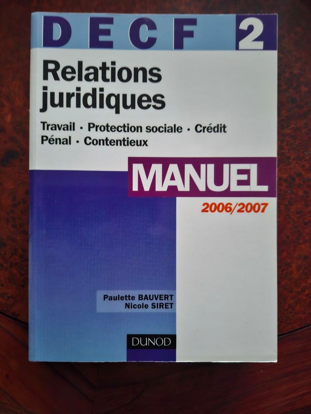 Relations juridiques DECF 2 Manuel - Travail, Protection soc Livres et BD
