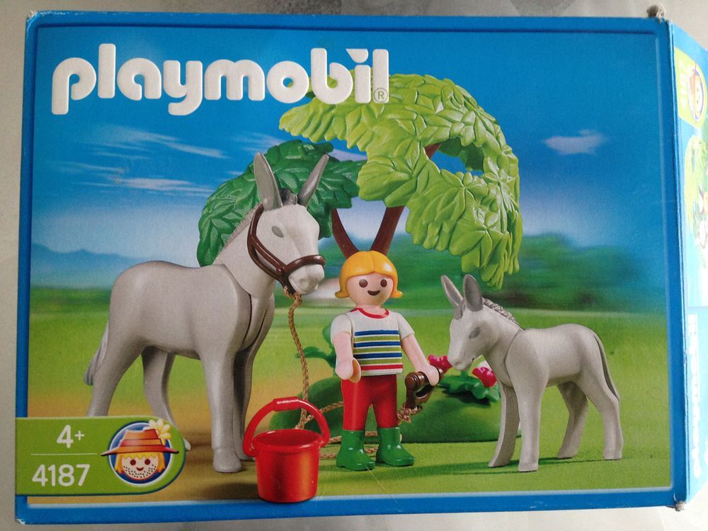 JEU PLAYMOBIL N&deg; 4187: Fillette, cheval et &acirc;non. Jeux / jouets