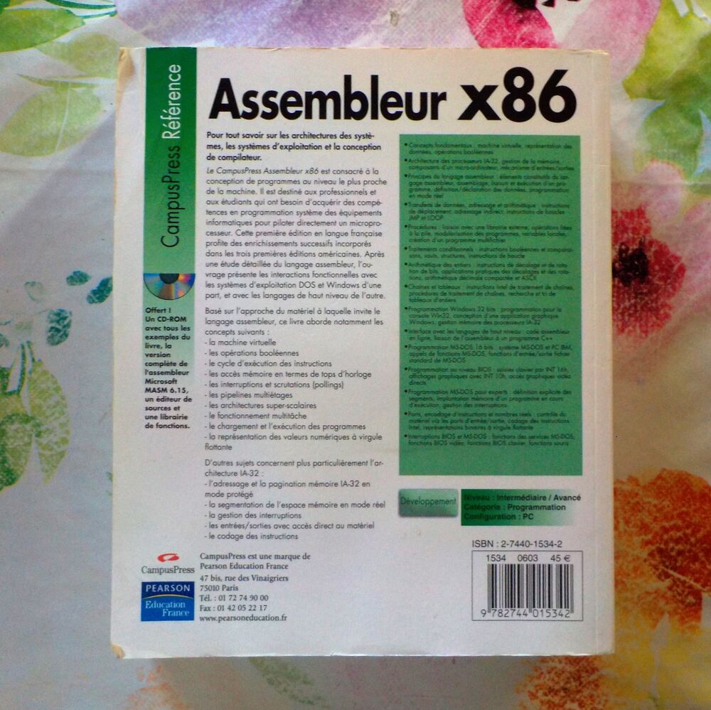 ASSEMBLEUR x86 Campus Press R&eacute;f&eacute;rence Livres et BD