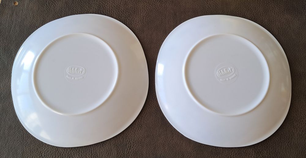 Lot de 2 assiettes vintage en m&eacute;lamine d&eacute;co fleurs tournesol Cuisine