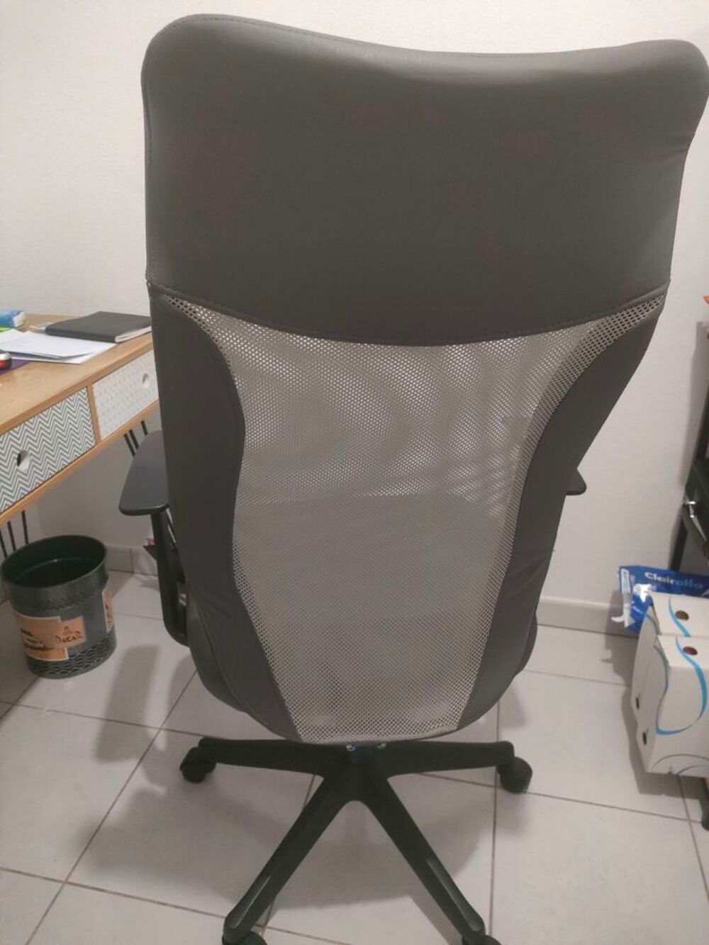 Fauteuil BUREAU gris et noir Meubles
