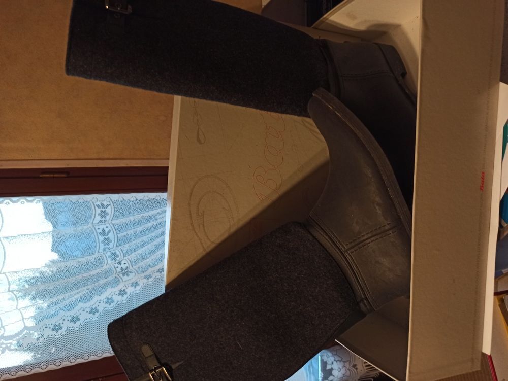 bottes hautes style cavalier caoutchouc/feutre P41 Chaussures