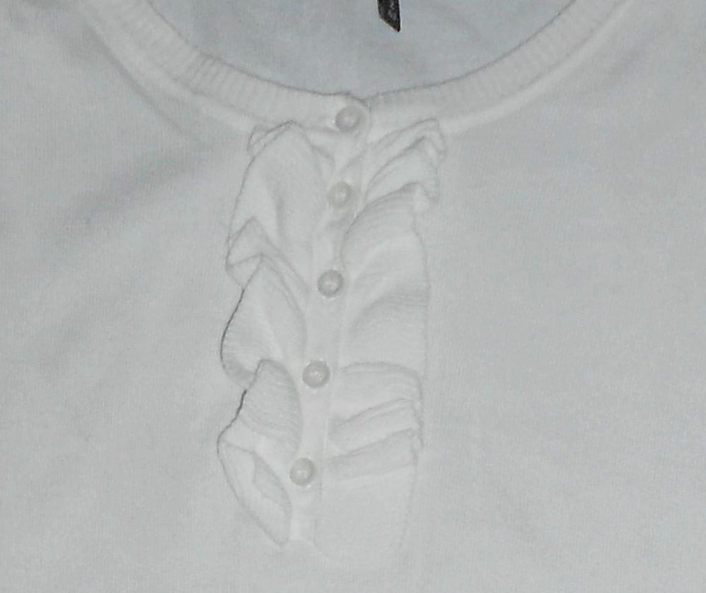 Pull blanc l&eacute;ger &agrave; jabot manches courtes Naf Naf - T 40 Vêtements