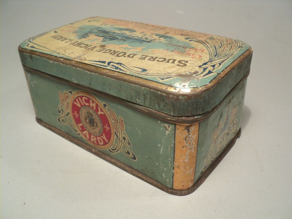Ancienne Boite Publicitaire Sucre d'Orge Vichy-Lardy 1900 