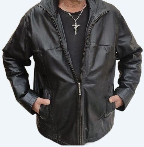 Parka H veste trois quarts Taille L 100% cuir épais 70 Saverdun (09)