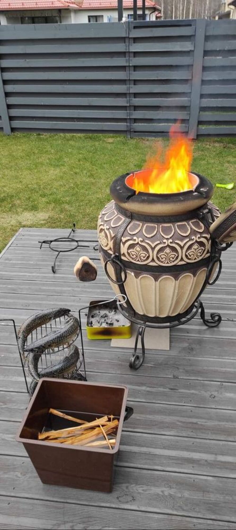 Tandoor GR&Egrave;CE 100L | Barbecue antique en argile r&eacute;fractaire Jardin