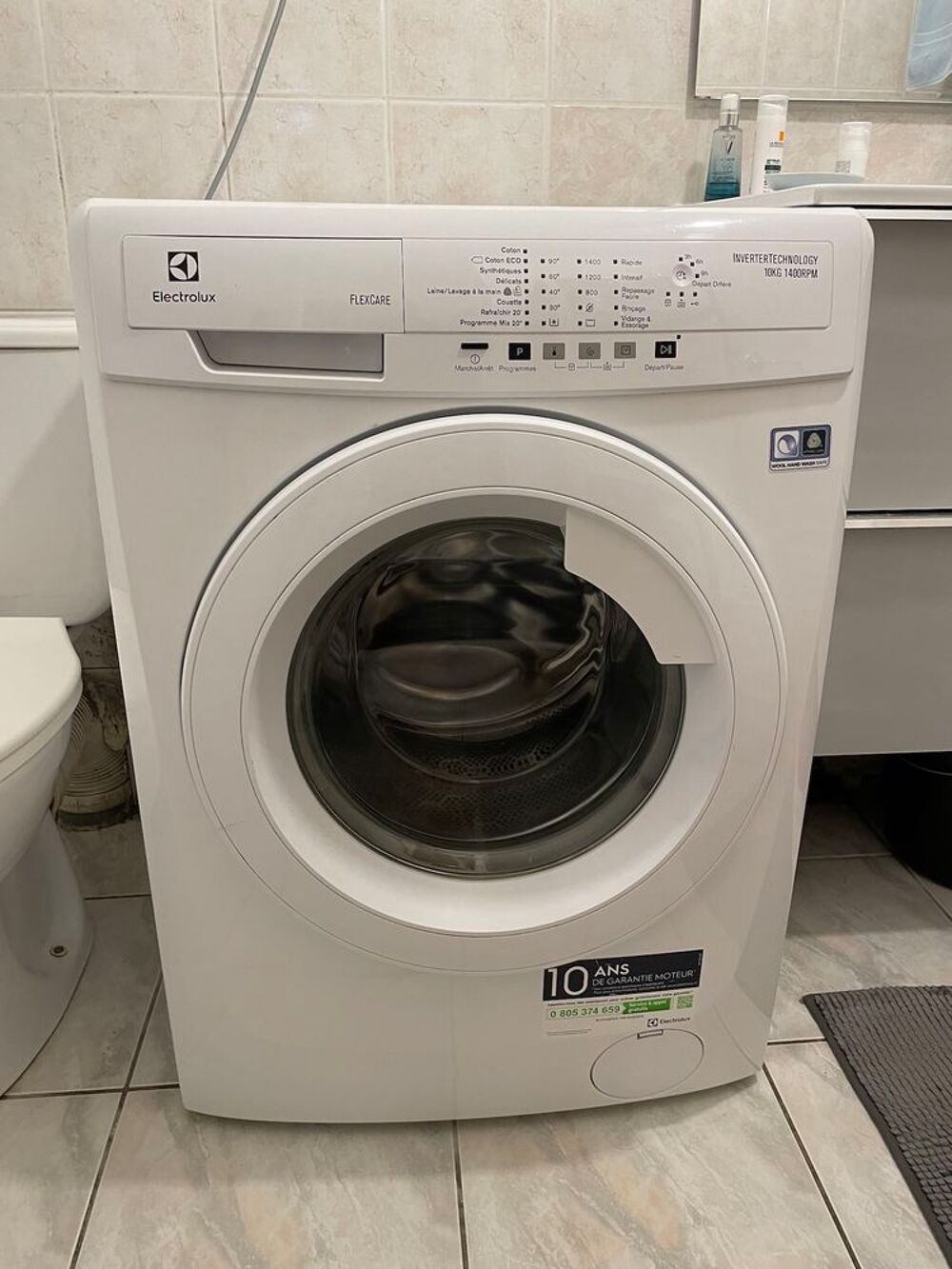 Lave linge Electrolux 10kg sous garantie- Electroménager