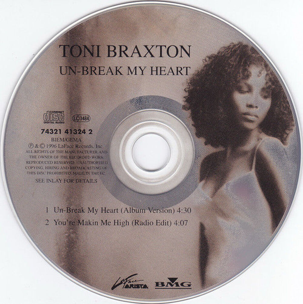 cd single Toni Braxton ;? Un-Break My Heart CD et vinyles