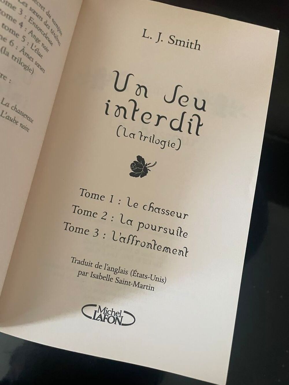 Livre UN JEU INTERDIT La Trilogie _ LJ Smith Livres et BD