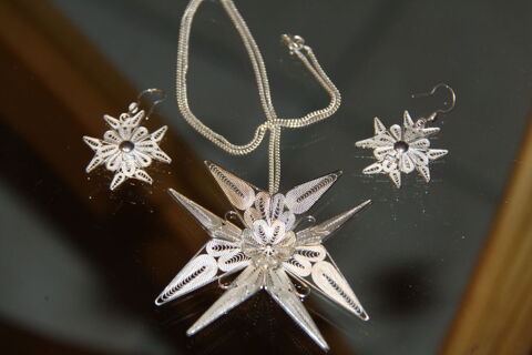 CROIX DE MALTE ARGENT FILIGRANE + BOUCLES D OREILLES 90 Hallennes-lez-Haubourdin (59)
