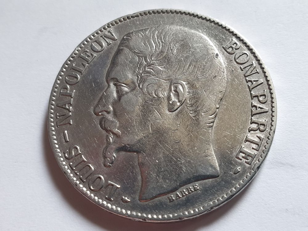 Pi&egrave;ce 5 Francs 1852 A Argent Louis Napol&eacute;on Bonaparte 