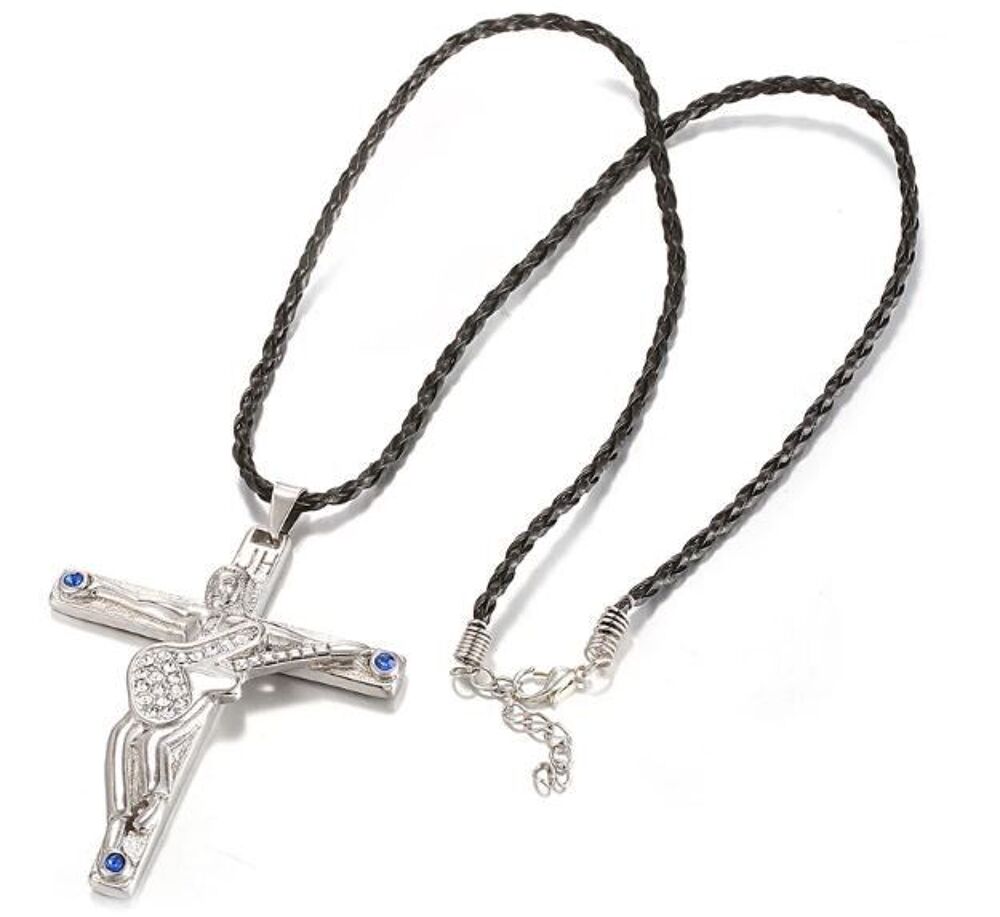 Collier homage pendentif Crucifix Johnny Hallyday et guitare Bijoux et montres