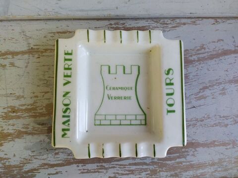 Cendrier Publicitaire Cramique Verrerie Maison Verte Tours 35 Loches (37)