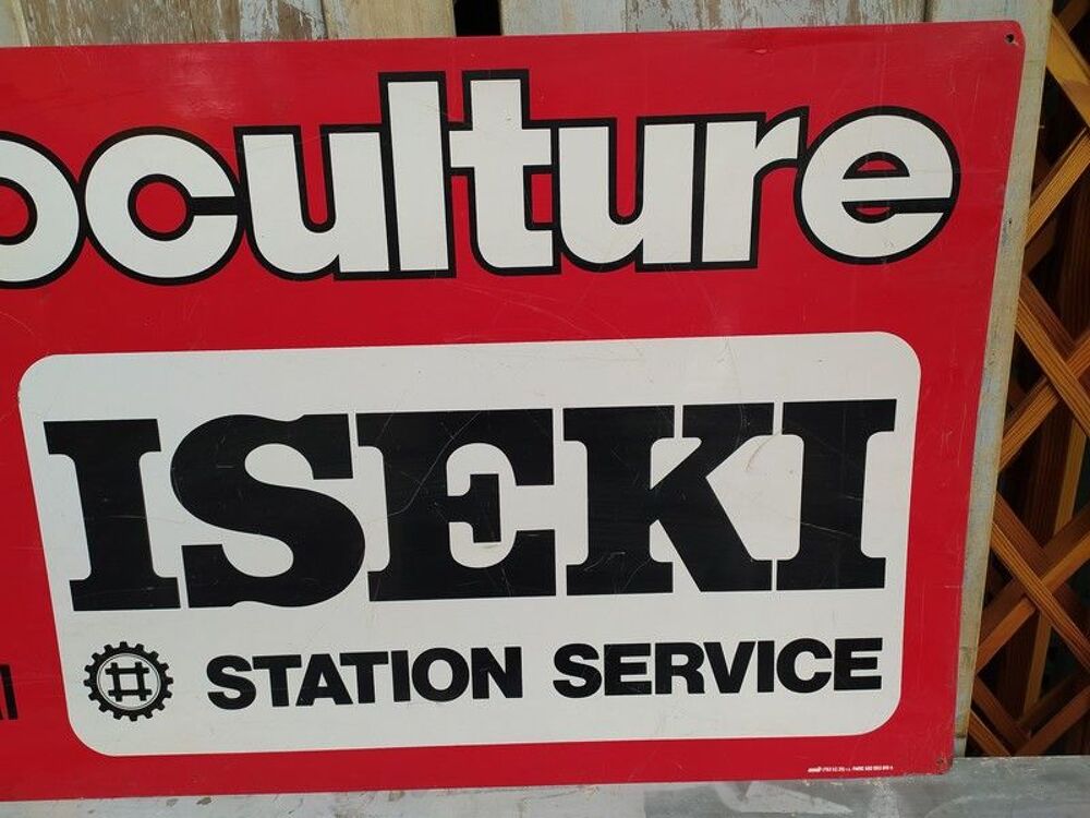 Plaque T&ocirc;le Publicitaire Motoculteur ISEKI Clermont Ferrand 