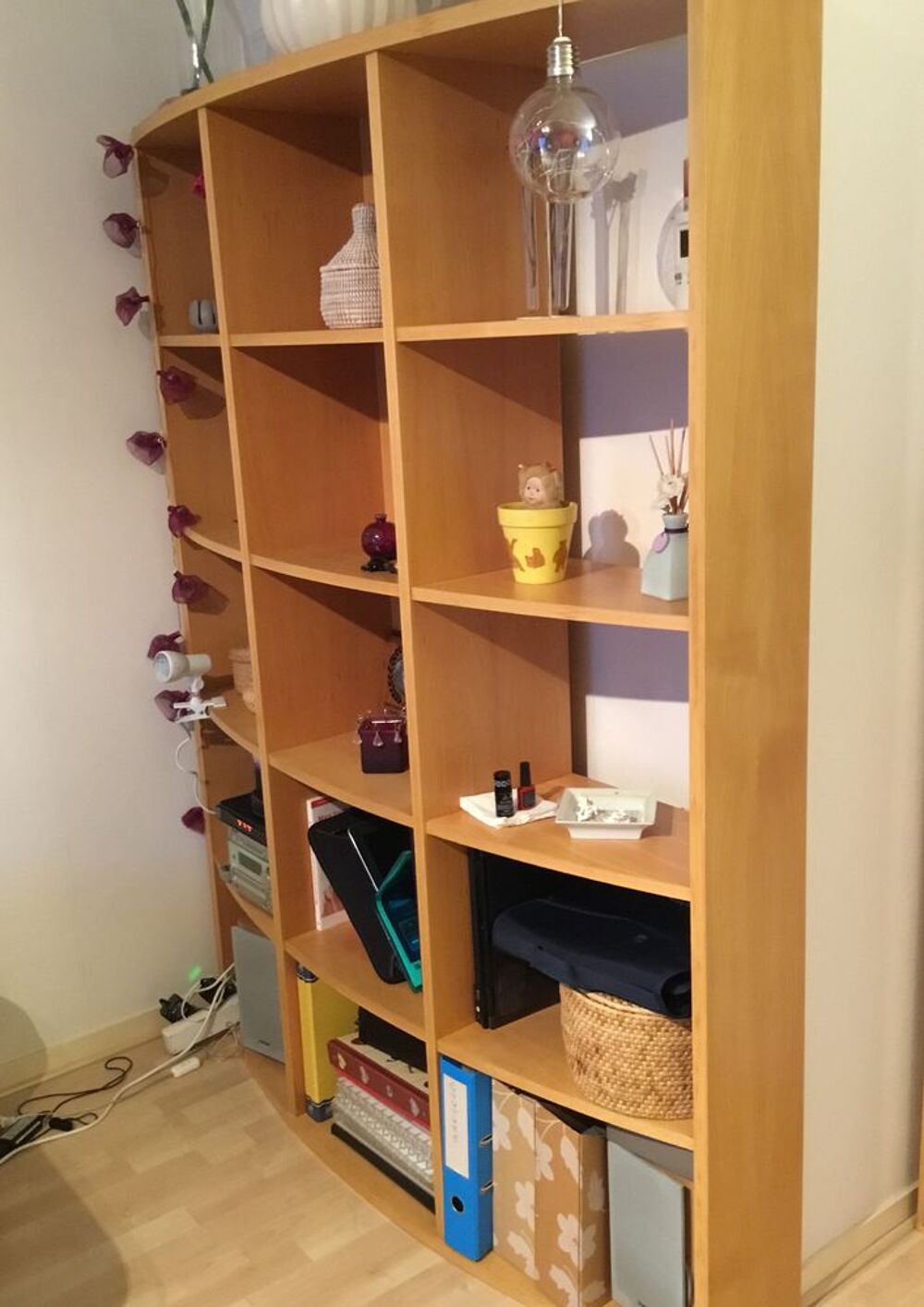 &Eacute;tag&egrave;re biblioth&egrave;que plaqu&eacute;e h&ecirc;tre Meubles