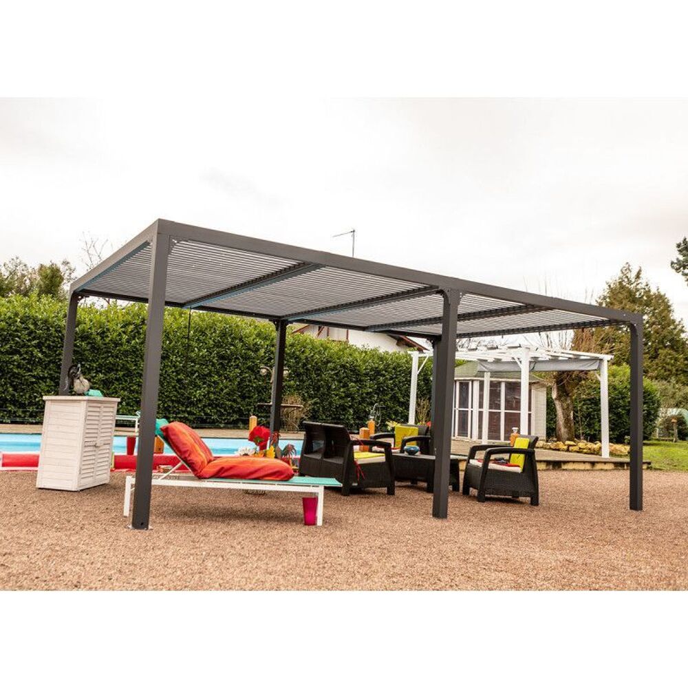 Pergola bioclimatique en aluminium 3,6 x 6 m Jardin