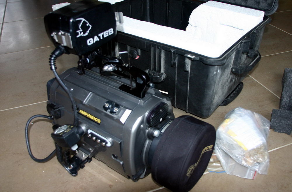 Caisson AMPHIBICO + moniteur GATES pour cam&eacute;ra FX7 Sports