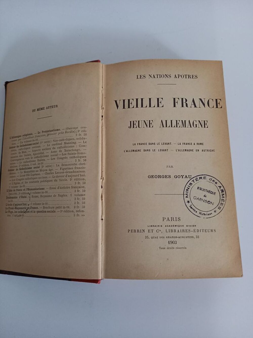 Les nations ap&ocirc;tres, vieille France, jeune Allemagne, 1903 Livres et BD